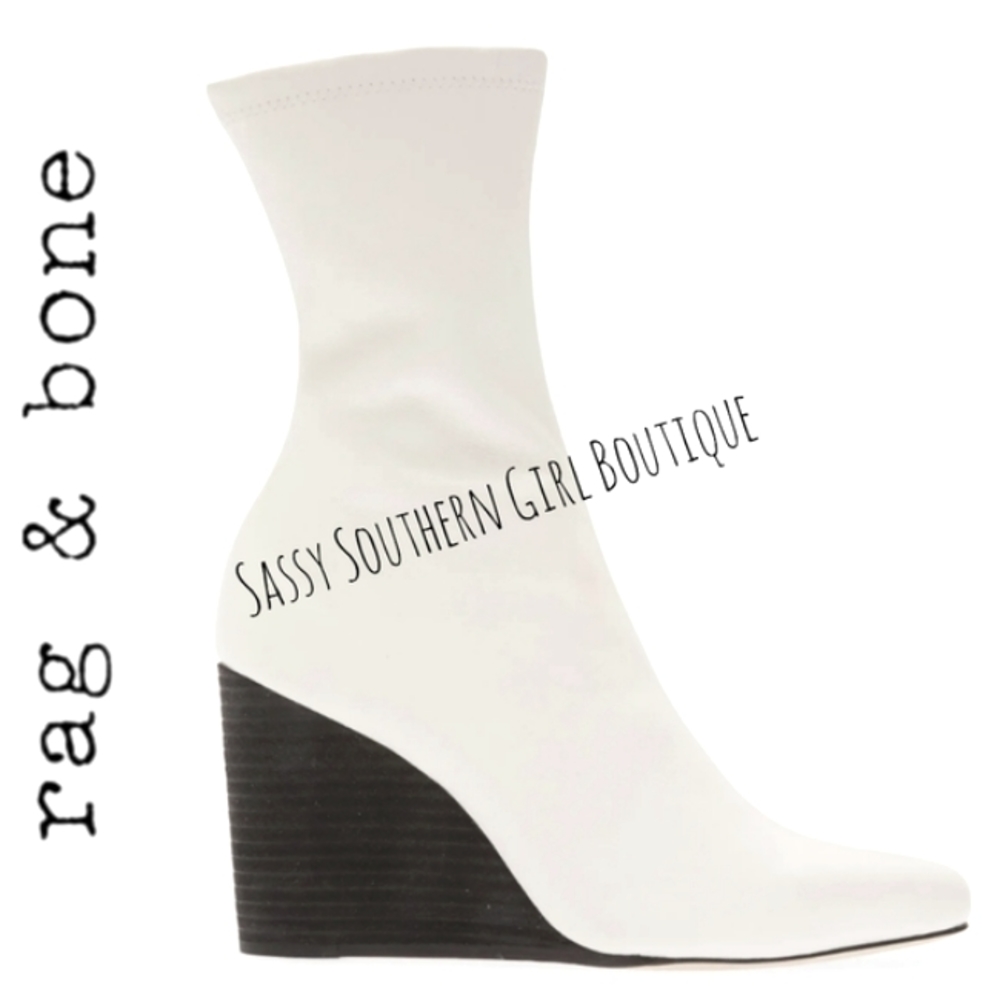 🆕⭐rag & bone whit and black leather ankle boots